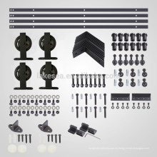 desvío de acero al carbono deslizamiento granero kit de pista de hardware de la puerta de madera